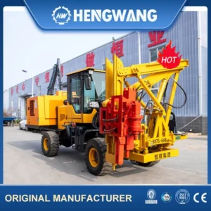 2m Wheeled Guardrail Pile Driver Use for Field Engineering Construction of Highway Guardrail Installation Maintenance and Emergency Repair